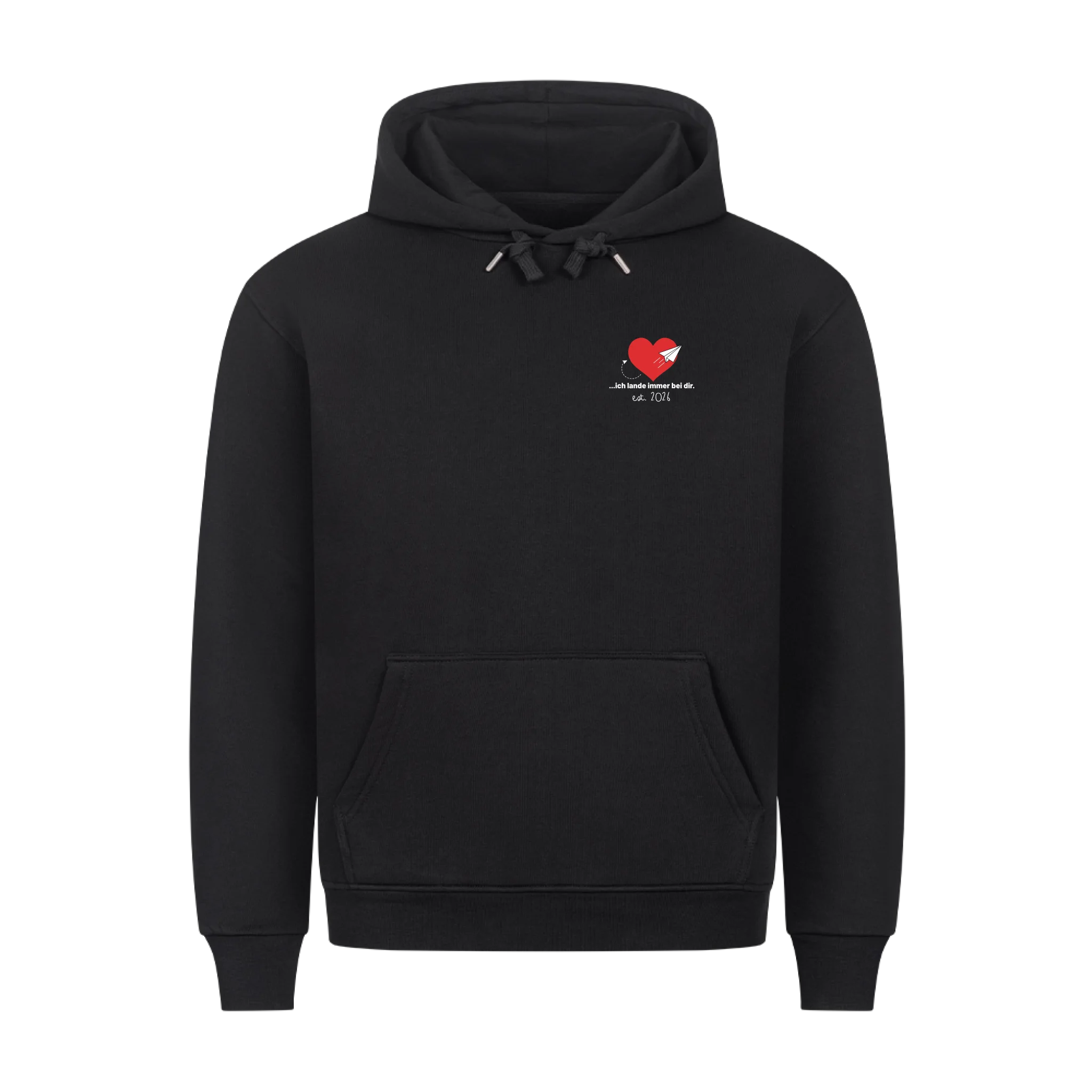 Partner Hoodie mit Spruch & Datum – Papierflieger Design