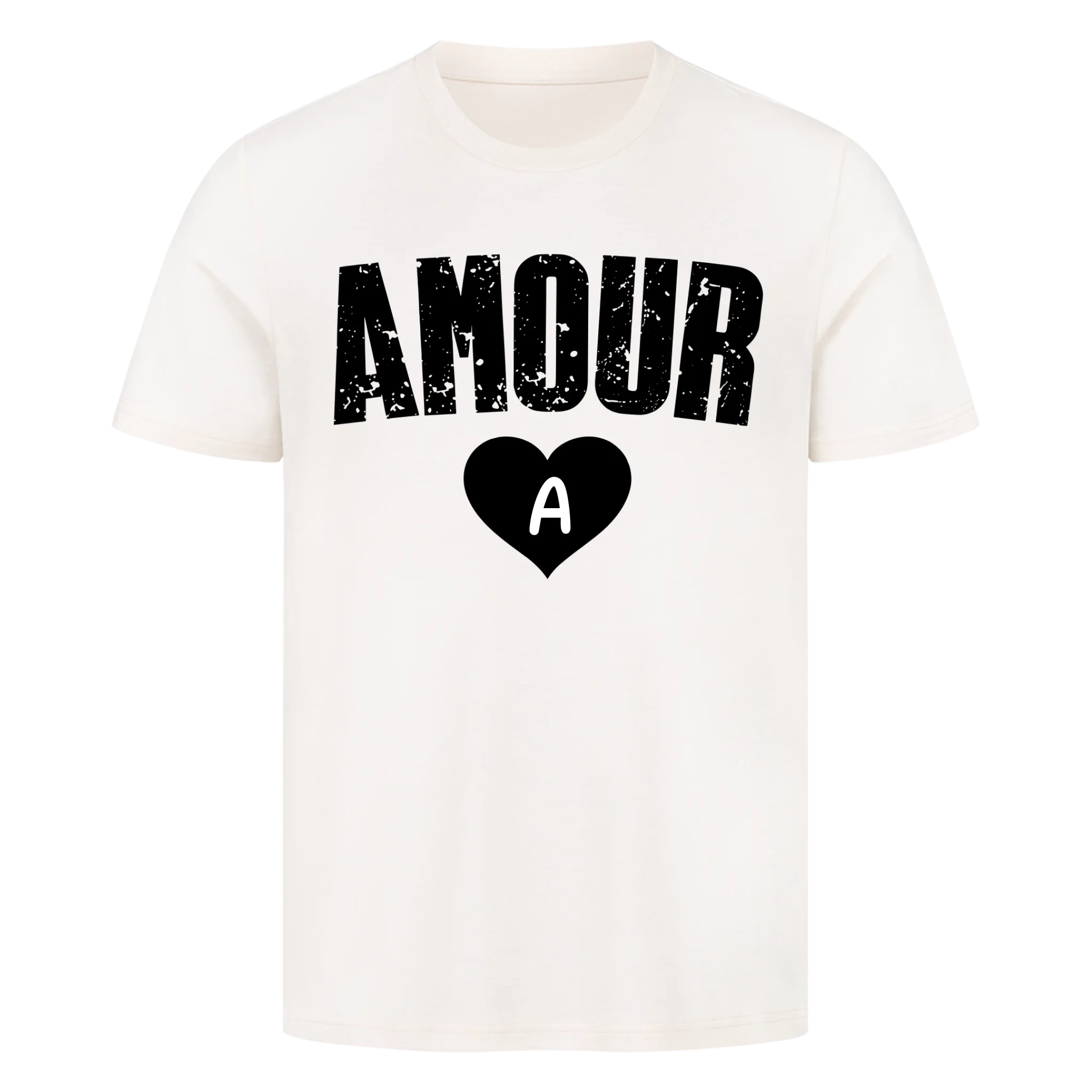 Partner T-Shirt personalisiert mit Herz & Initiale – AMOUR