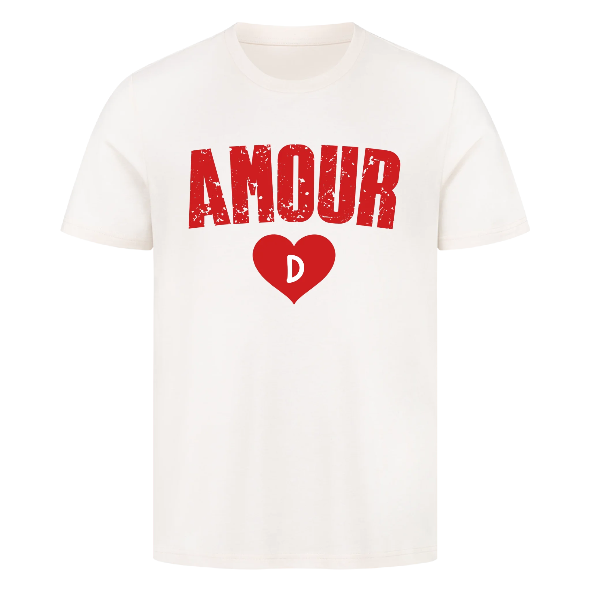 Partner T-Shirt personalisiert mit Herz & Initiale – AMOUR