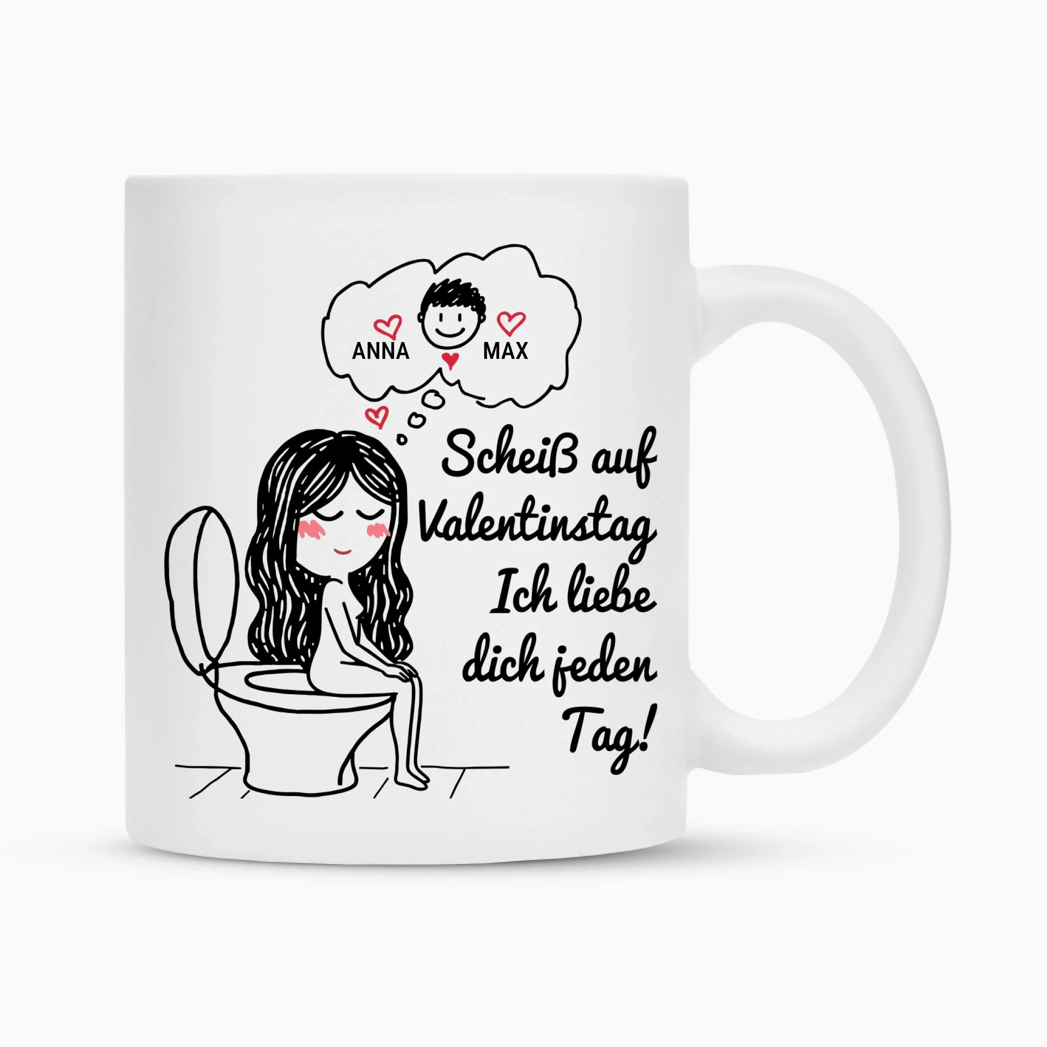 Tasse "Scheiß auf Valentinstag" Funny Comic Design