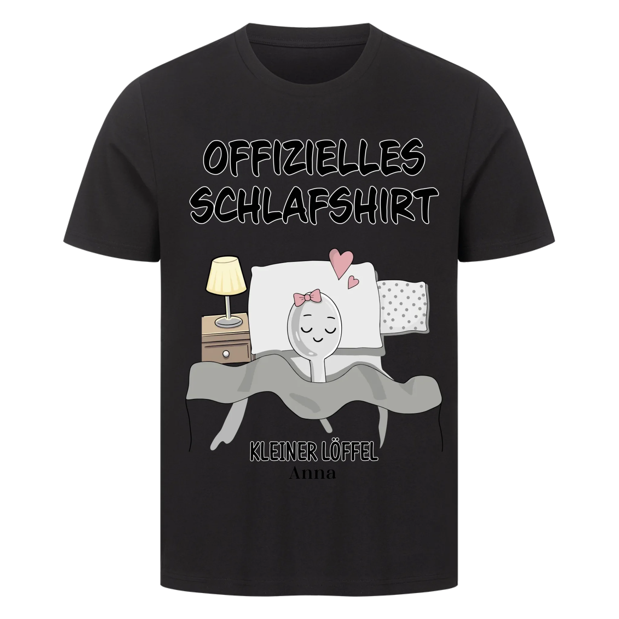 Partner Schlafshirt Set – Großer & kleiner Löffel mit Namen