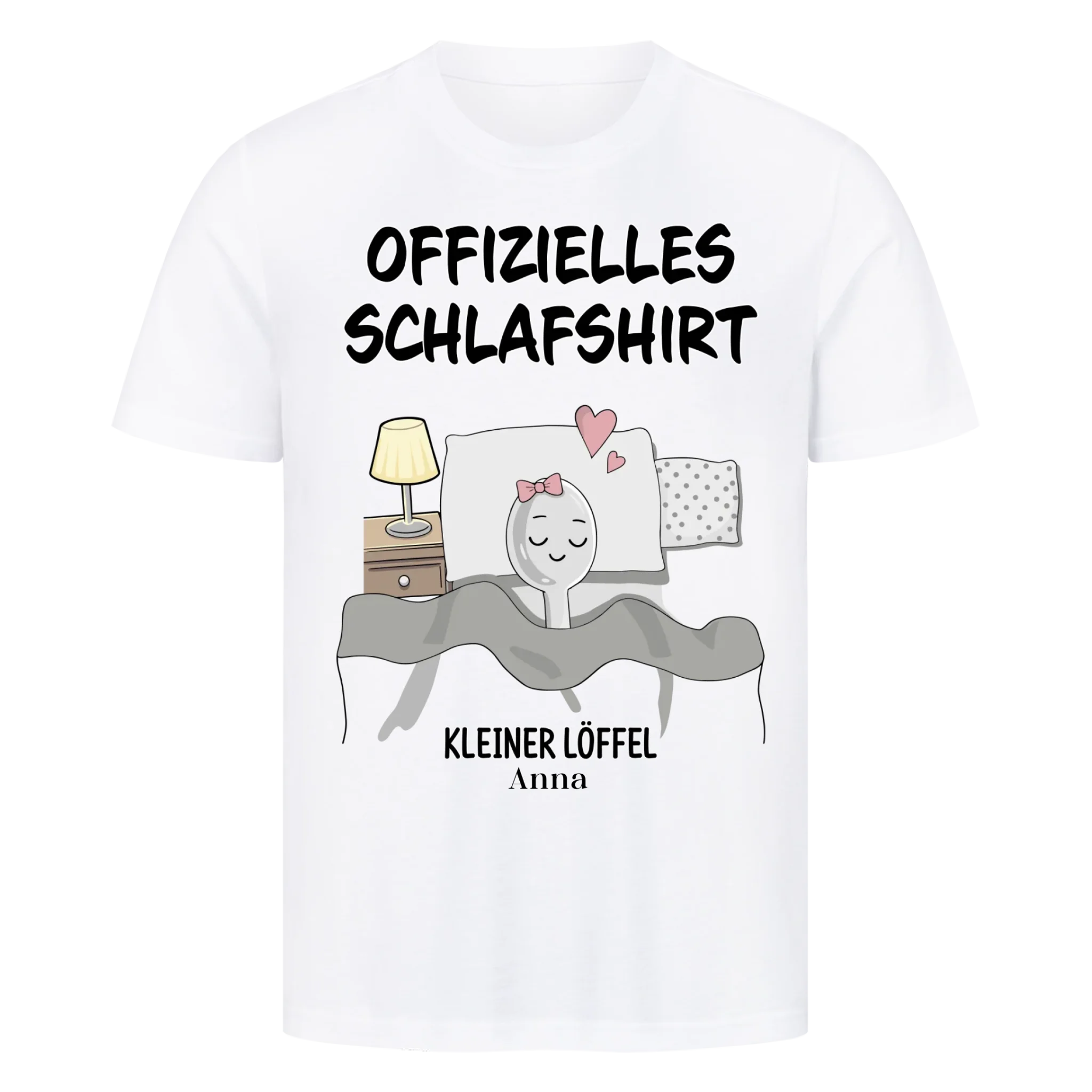 Partner Schlafshirt Set – Großer & kleiner Löffel mit Namen