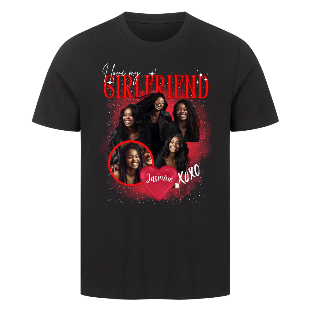 Partner T-Shirt mit Fotos & Name – I love my Boyfriend/Girlfriend