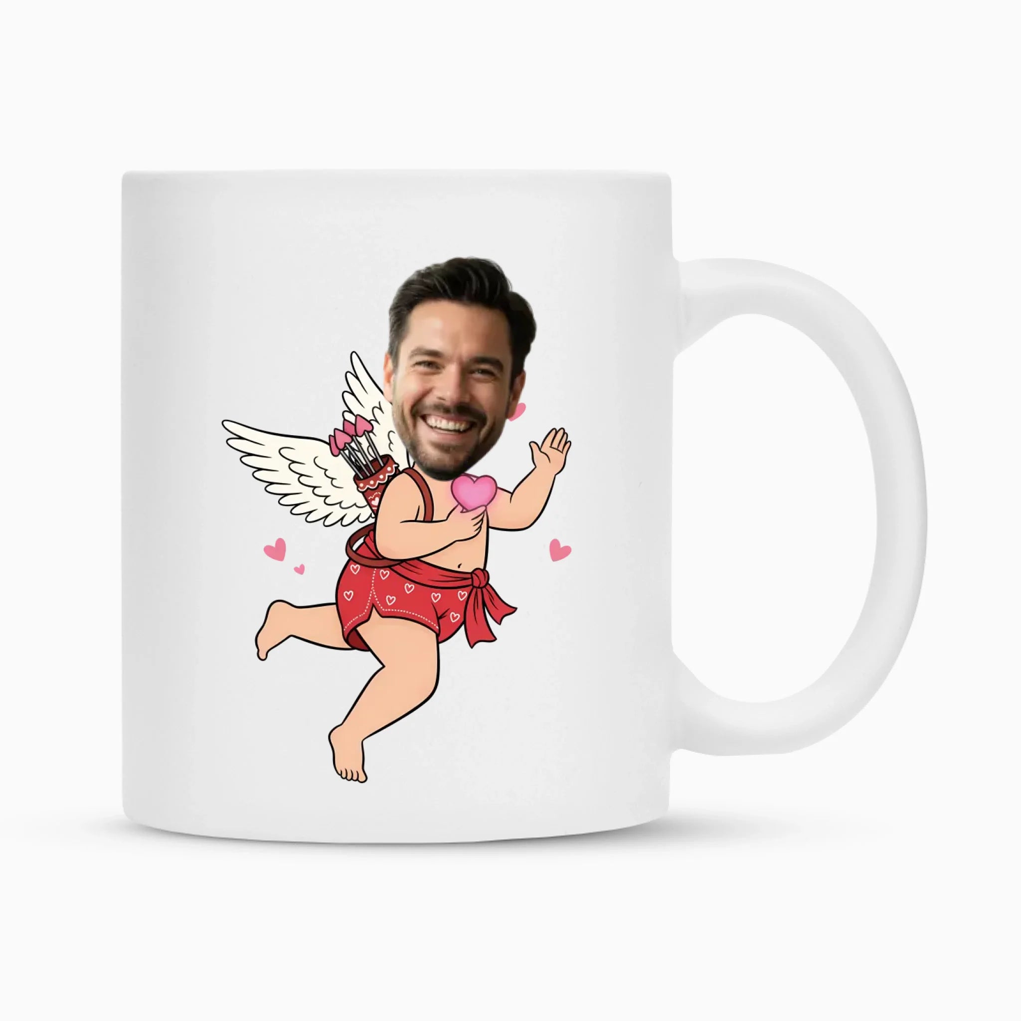 Witzige Valentinstags-Tasse mit Spruch & Foto-Cupid