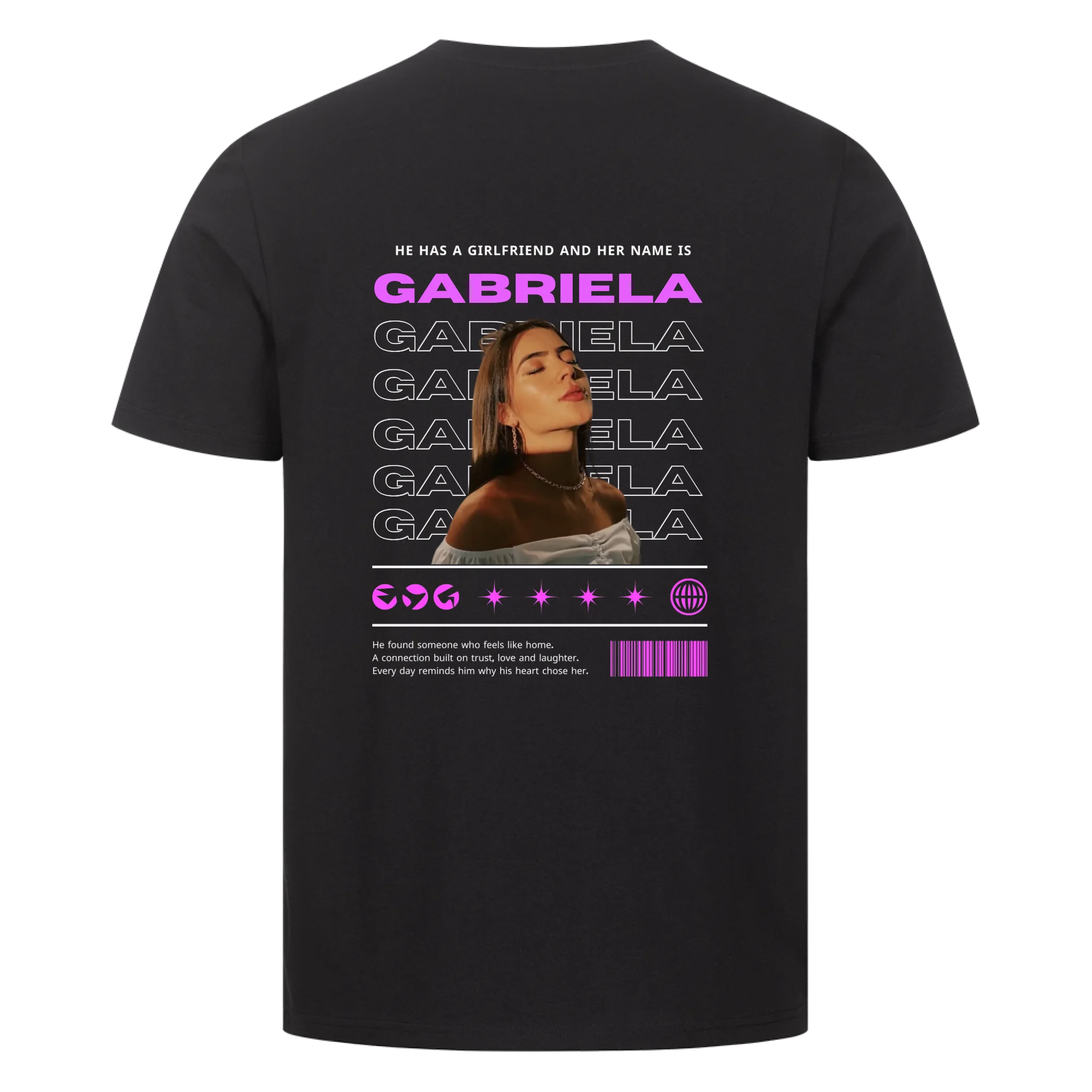 Personalisiertes T-Shirt mit Name & Foto der Freundin