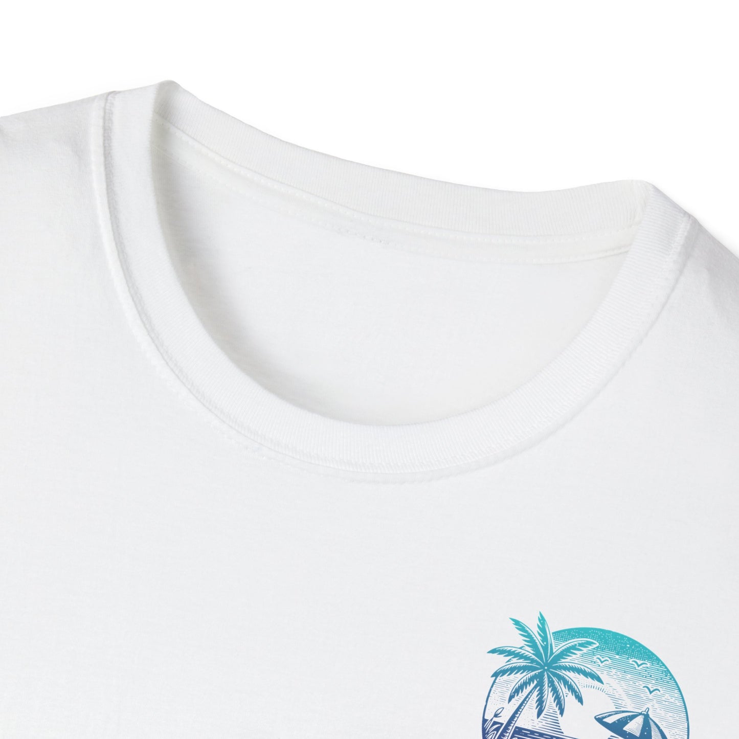 T-Shirt mit Aufdruck 'Summer Vibes' – kleiner Frontprint & großer Rückenprint – Sommerlook Unisex