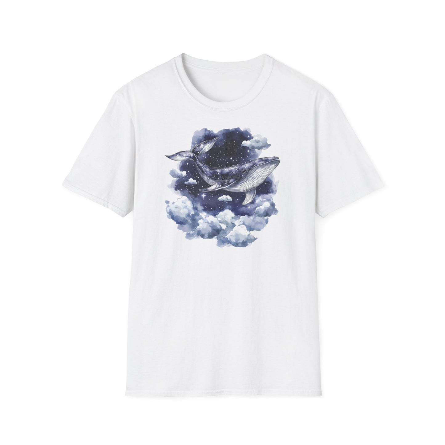 DONNA Nr. 17 // Whimsical Cloud and Bird Unisex Softstyle T-Shirt, Nature Tee, Gift for Dreamers, Casual Wear, Eco-Friendly Fashion, Unique Graphic Shirt