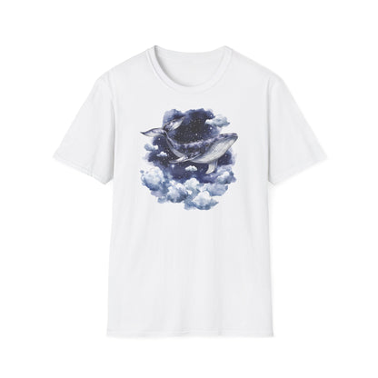 DONNA Nr. 17 // Whimsical Cloud and Bird Unisex Softstyle T-Shirt, Nature Tee, Gift for Dreamers, Casual Wear, Eco-Friendly Fashion, Unique Graphic Shirt