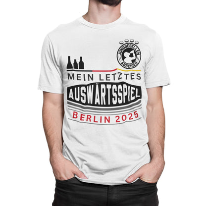 Tshirt für den Bräutigam. Mein letztes Auswärtsspiel, personalisierbar in weiß Trikot Style