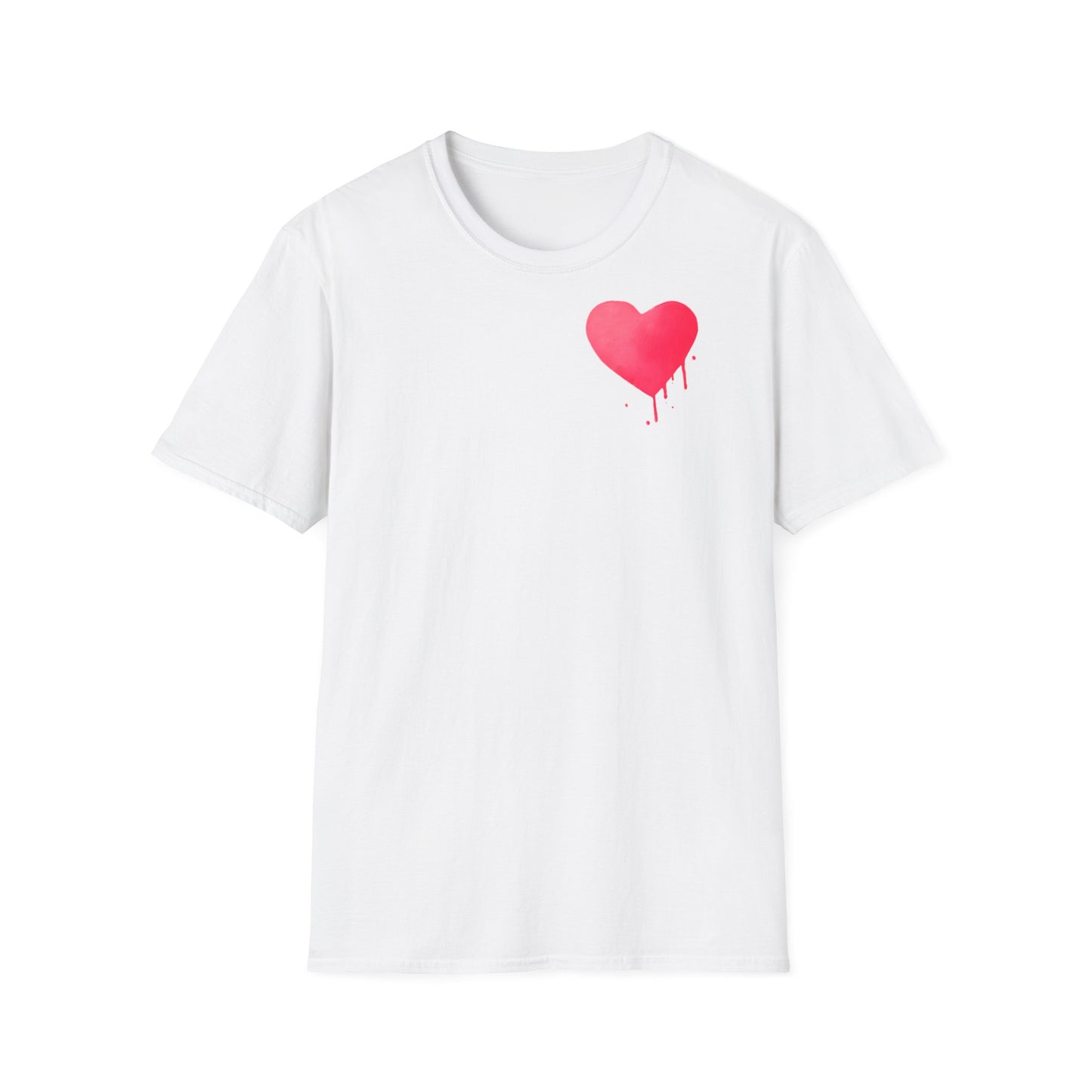 weißes tshirt vorne herz auf der brust
