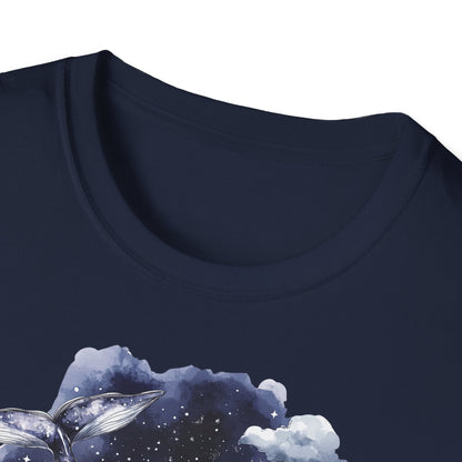 DONNA Nr. 17 // Whimsical Cloud and Bird Unisex Softstyle T-Shirt, Nature Tee, Gift for Dreamers, Casual Wear, Eco-Friendly Fashion, Unique Graphic Shirt
