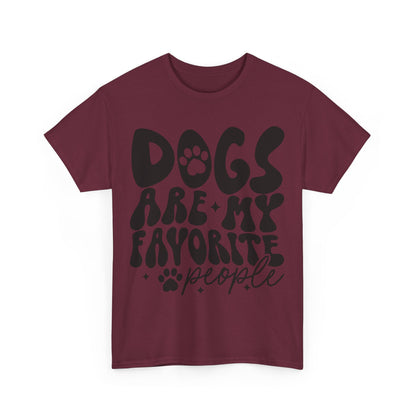 Weißes Hunde Sprüche Shirt „Dogs Are My Favorite People“ für Damen & Herren