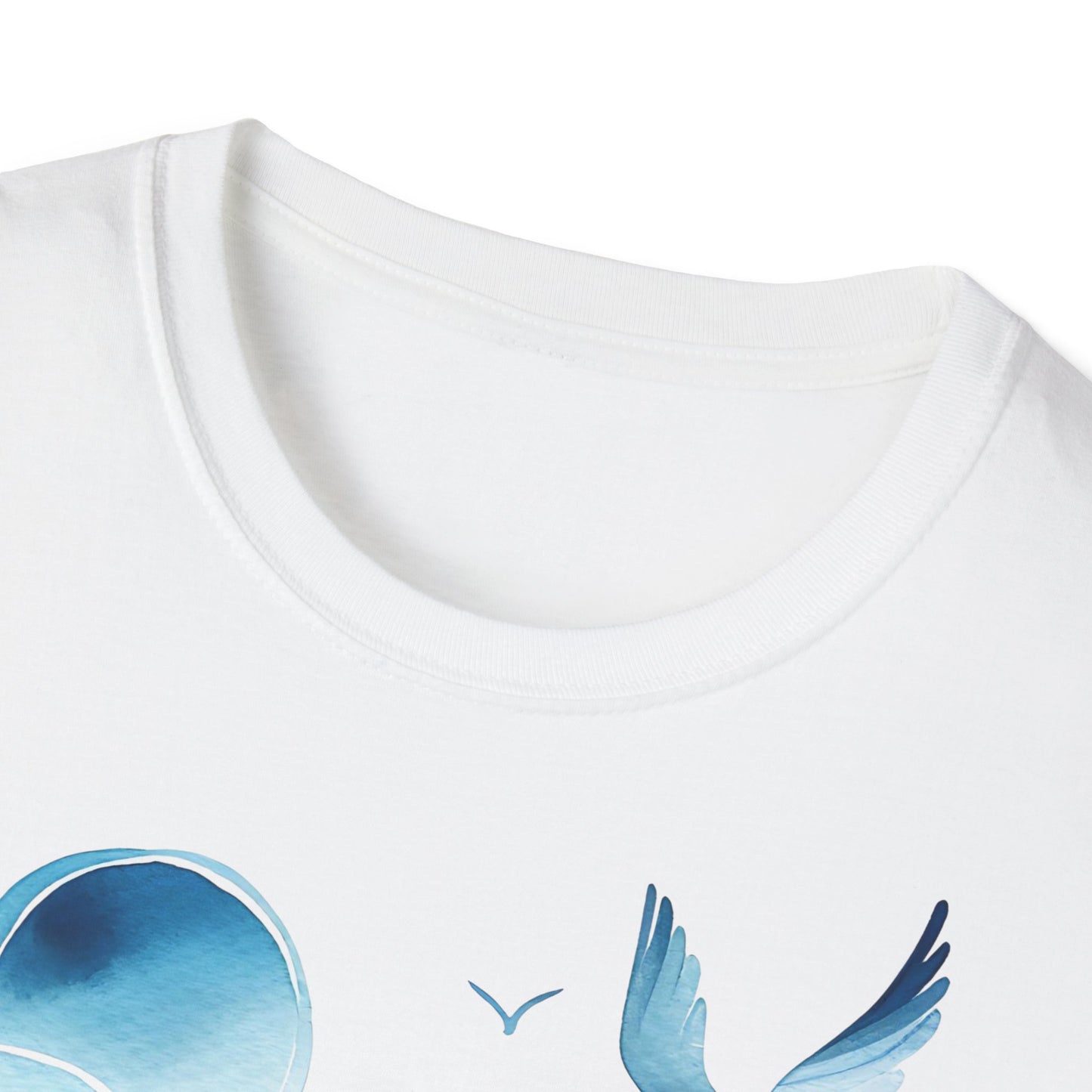 T-Shirt „Moin Moin“ – Maritimes Design mit Möwe, Wellen & Sonne | Norddeutscher Gruß zum Anziehen