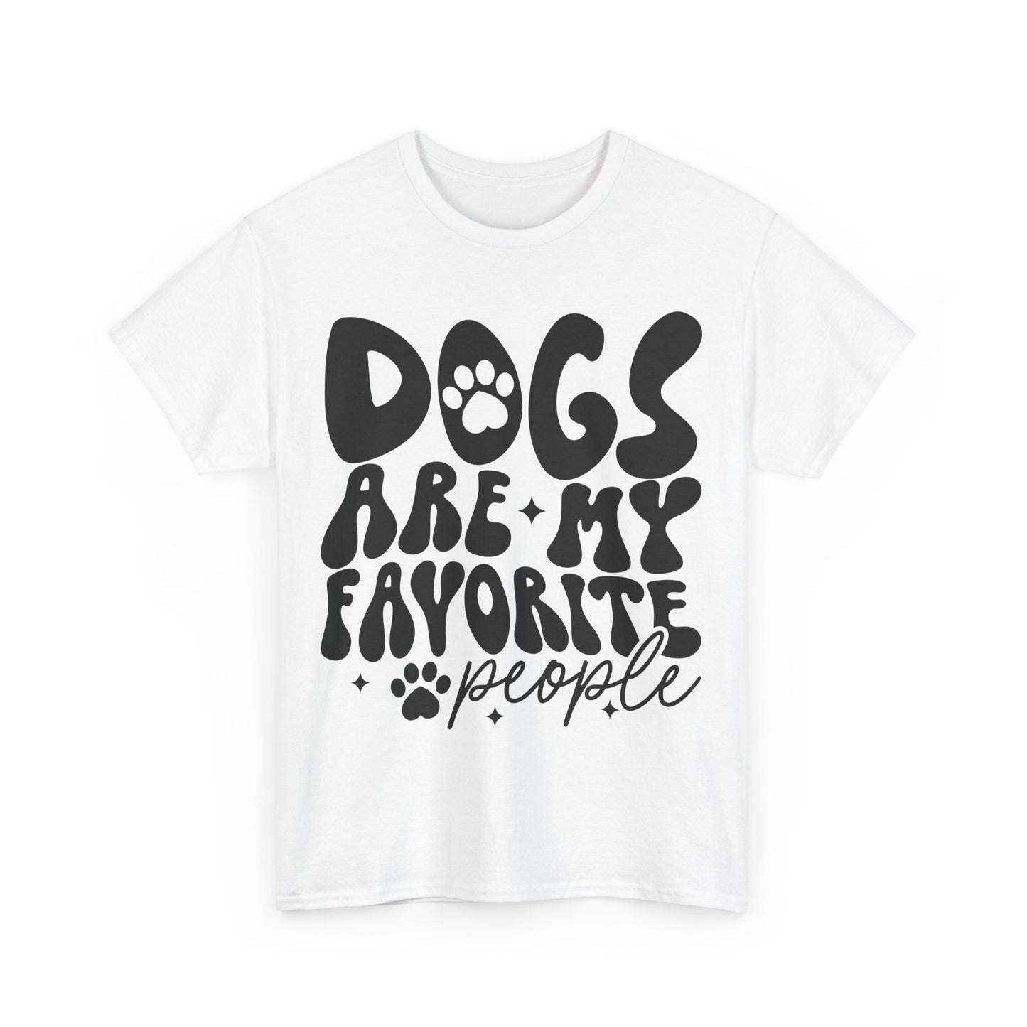 Weißes T-Shirt mit schwarzem Spruch „Dogs Are My Favorite People“ – Lustiges Hunde Shirt für Männer und Frauen
