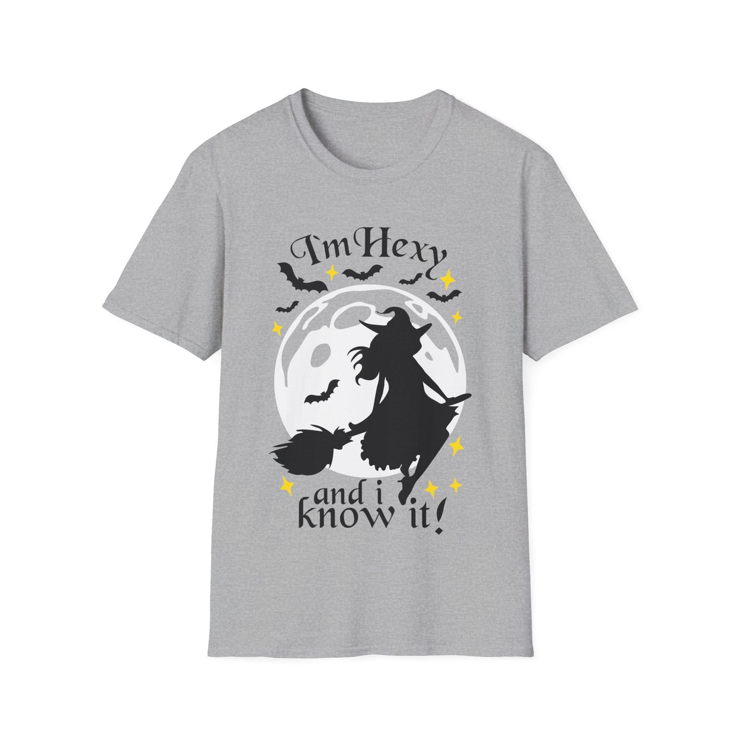 tshirt 'i'm hexy and i know it' doppeldeutig wortwitz basierend auf 'i'm sexy and i know it' hexe mystisch auf besen