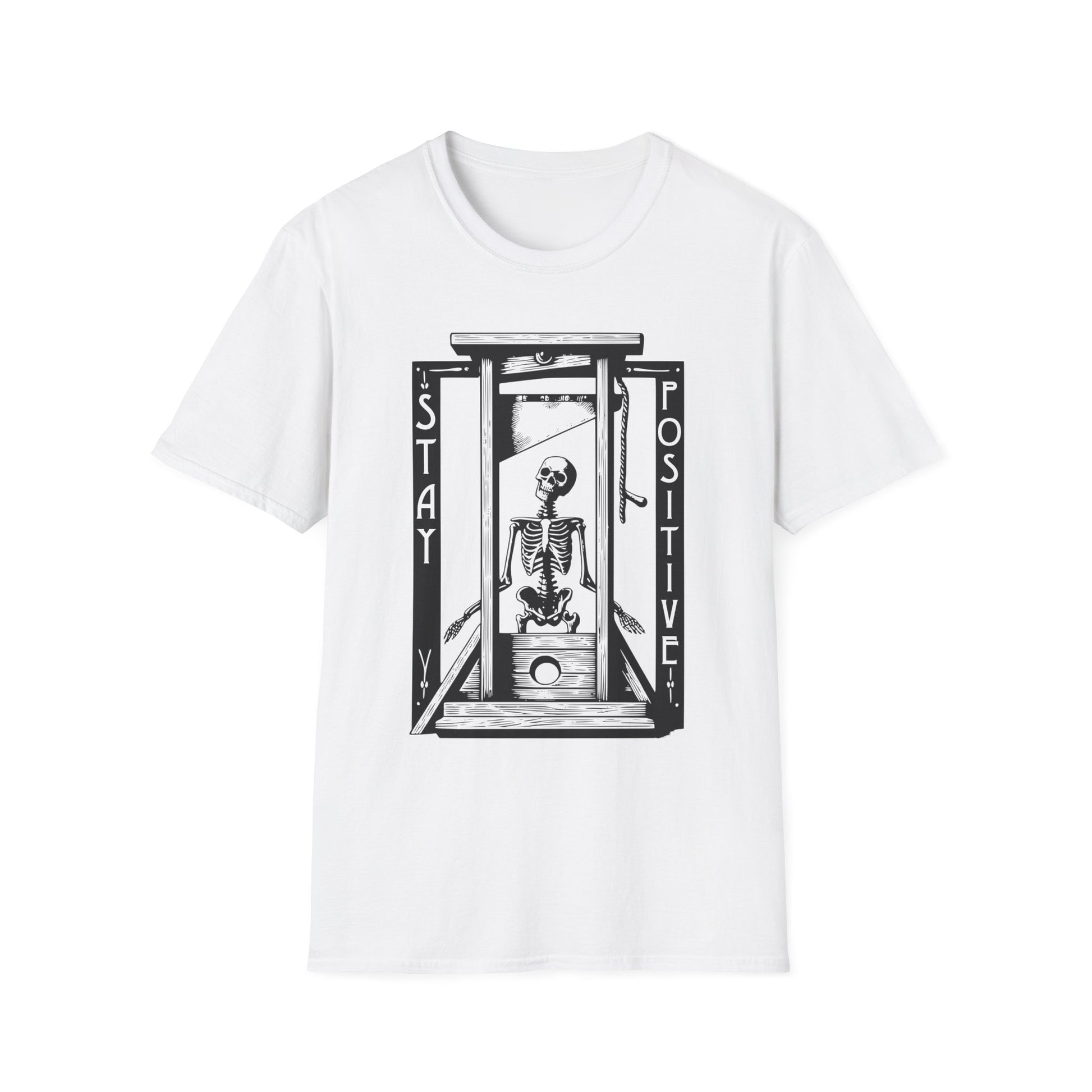 Stay Positive Shirt – Schwarzer Humor mit Skelett. Sarkastisch & stylisch ✓ Für Fans von Dark Humor