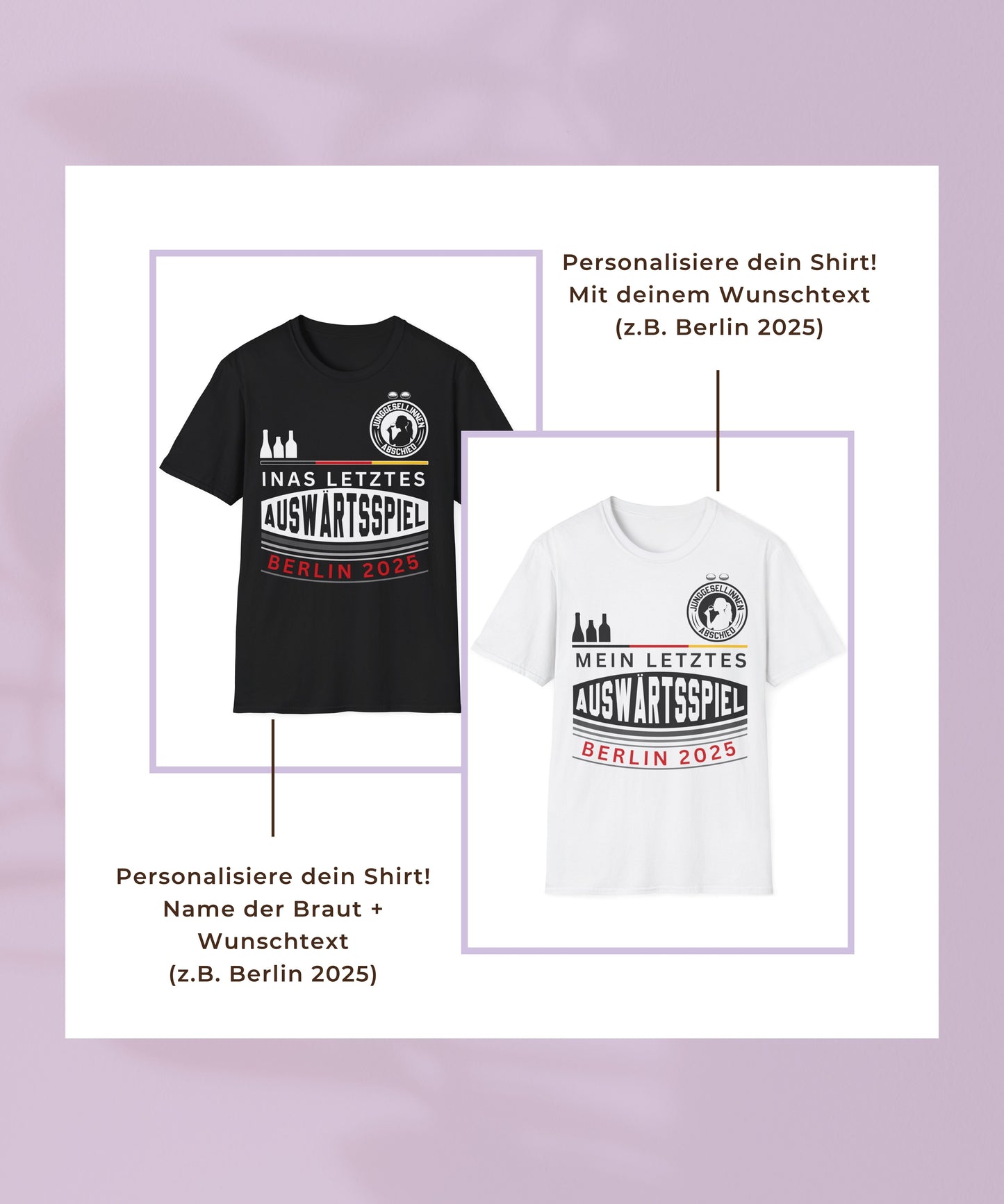 JGA Shirt Set Frauen – Letztes Auswärtsspiel im Fußballtrikot Look