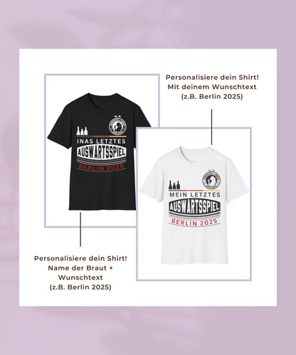 JGA Shirt Set Frauen – Letztes Auswärtsspiel im Fußballtrikot Look