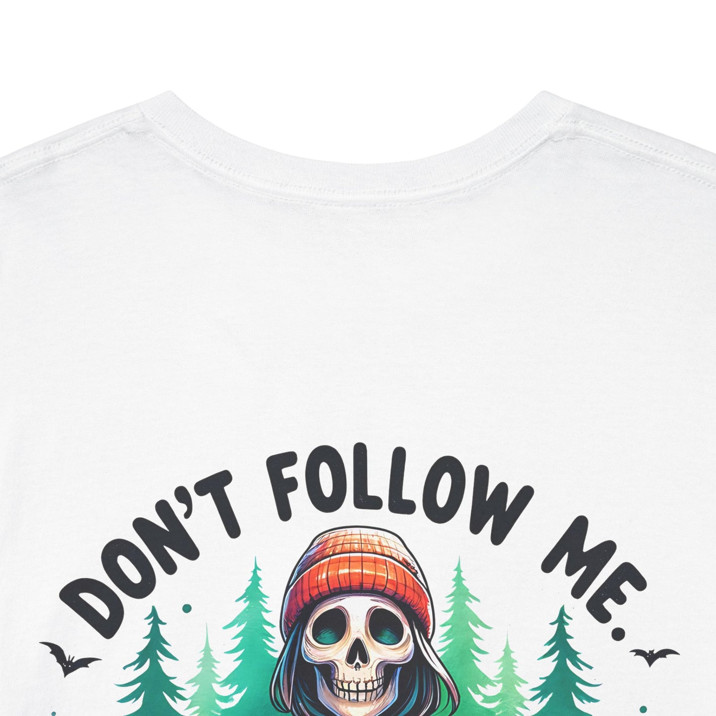 Lost Too T-Shirt – Schwarzer Humor mit Skelett & Spruch „Don’t follow me, I’m lost too“ – Outdoor Style für Wanderer & Freigeister