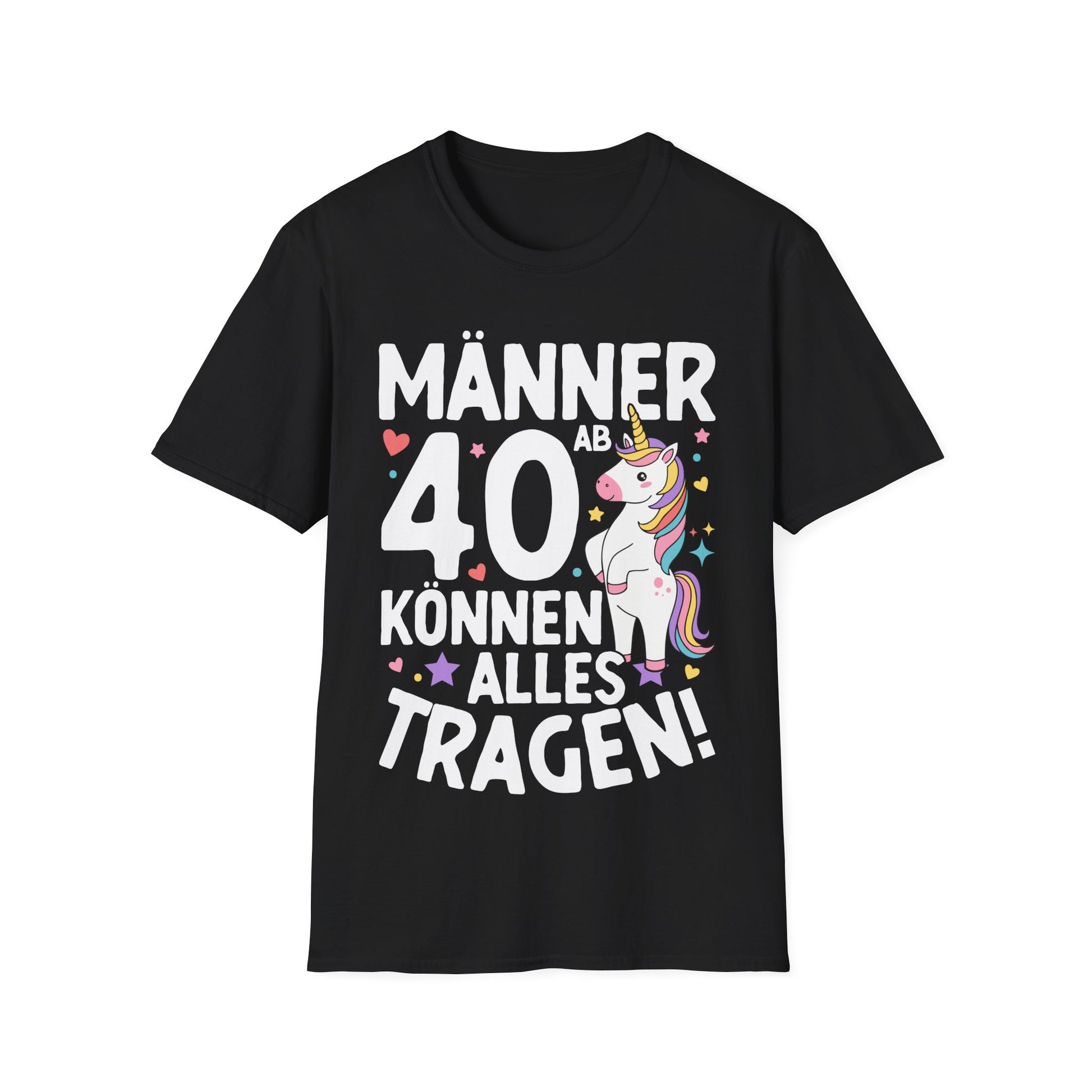 Lustiges Männer T-Shirt 40. Geburtstag mit Einhorn Motiv und Spruch