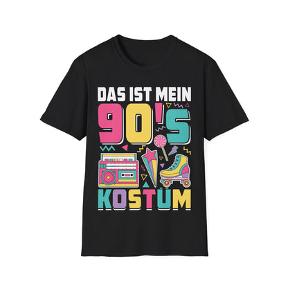 Buntes T-Shirt im 90er Jahre Design – ideales Kostümshirt für Mottopartys, Karneval & Festivals