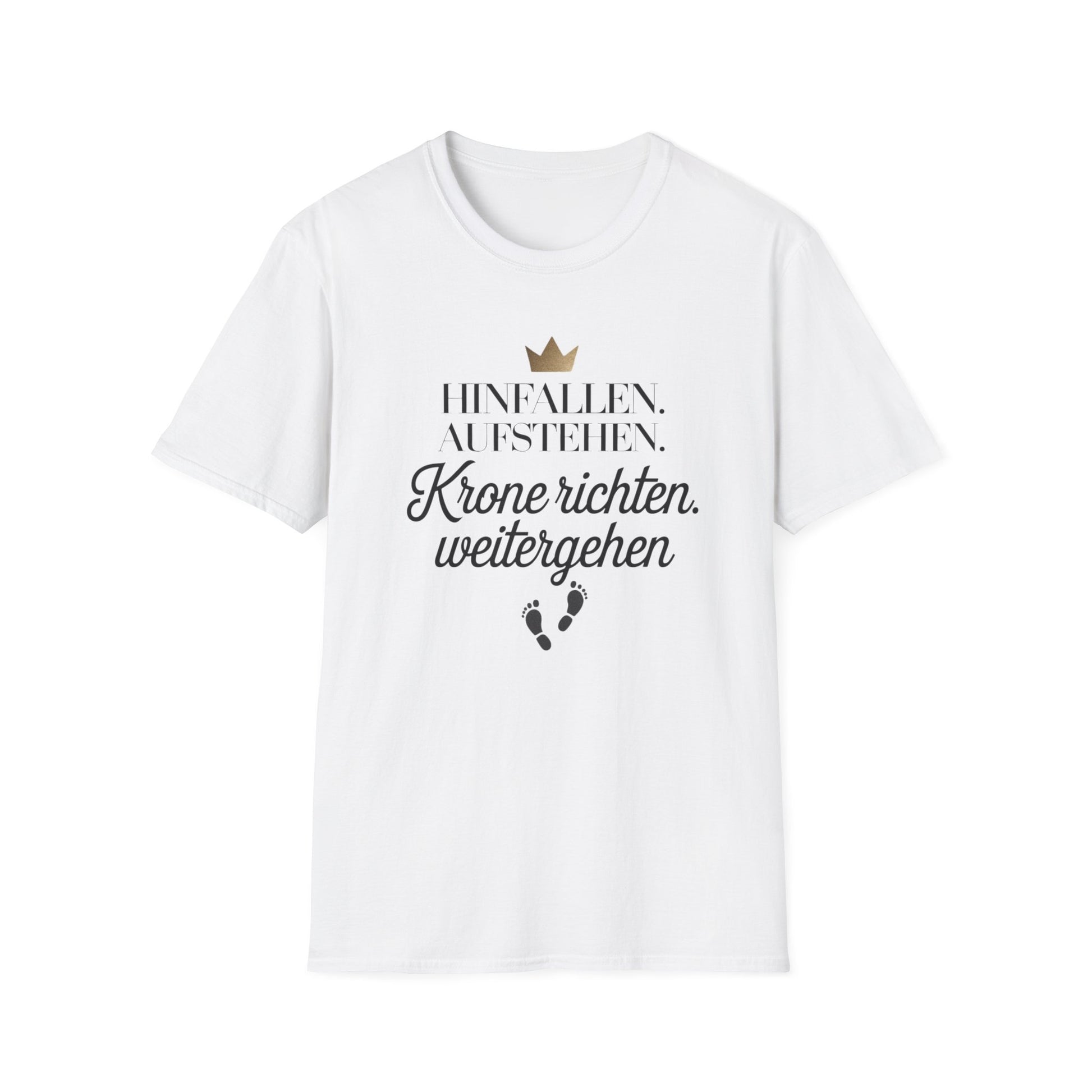 Damen T-Shirt Krone richten – Motivationsspruch T-Shirt"