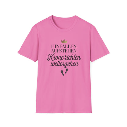 Damen T-Shirt Krone richten – Motivationsspruch T-Shirt"