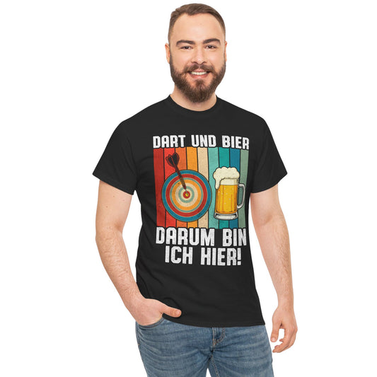 Unisex Softstyle T-Shirt with Fun Dart and Beer Design, Perfect for Game Nights, Oktoberfest, Birthday Parties, and Casual Wear
