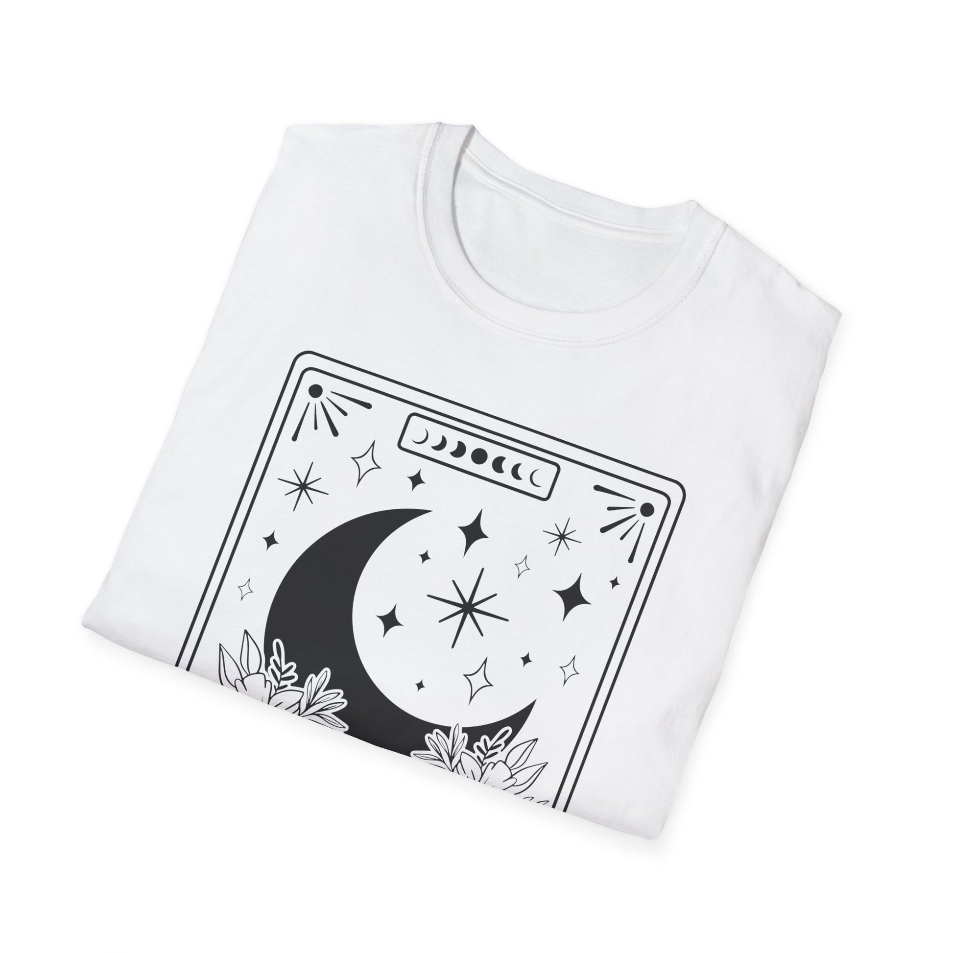 The Moon Tarot T-Shirt – Unisex Shirt mit Wölfen und Vollmond im mystischen Tarotkarten-Stil