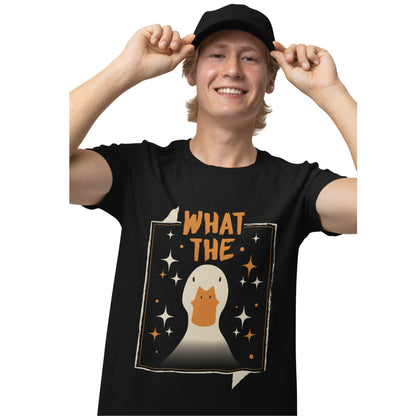 Unisex T-Shirt mit Entenmotiv & Spruch 'What The Duck?' – lustiges Funshirt mit Humor für Alltag & Freizeit