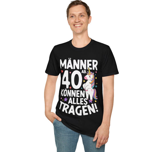 Lustiges Männer T-Shirt 40. Geburtstag mit Einhorn Motiv und Spruch