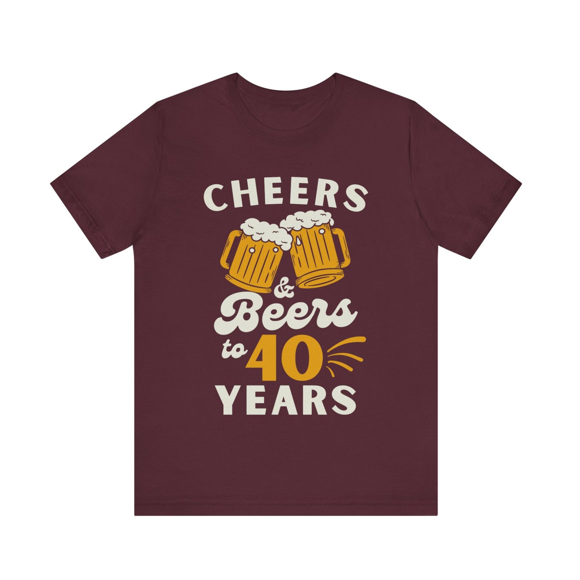 T-Shirt mit Aufdruck 'Cheers and Beers to 40 Years' – lustiges Geburtstagsshirt für Männer oder Frauen