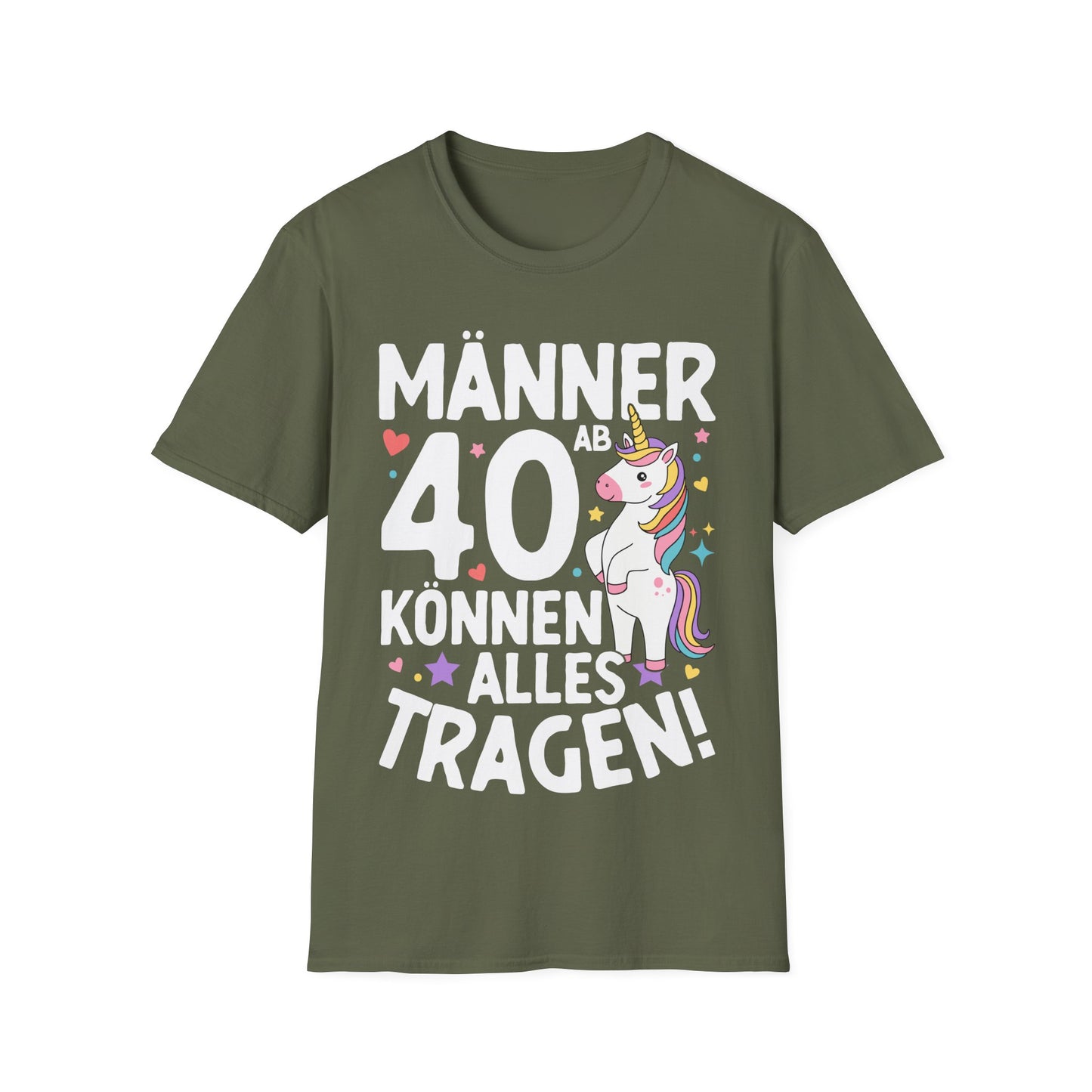 Lustiges Männer T-Shirt 40. Geburtstag mit Einhorn Motiv und Spruch