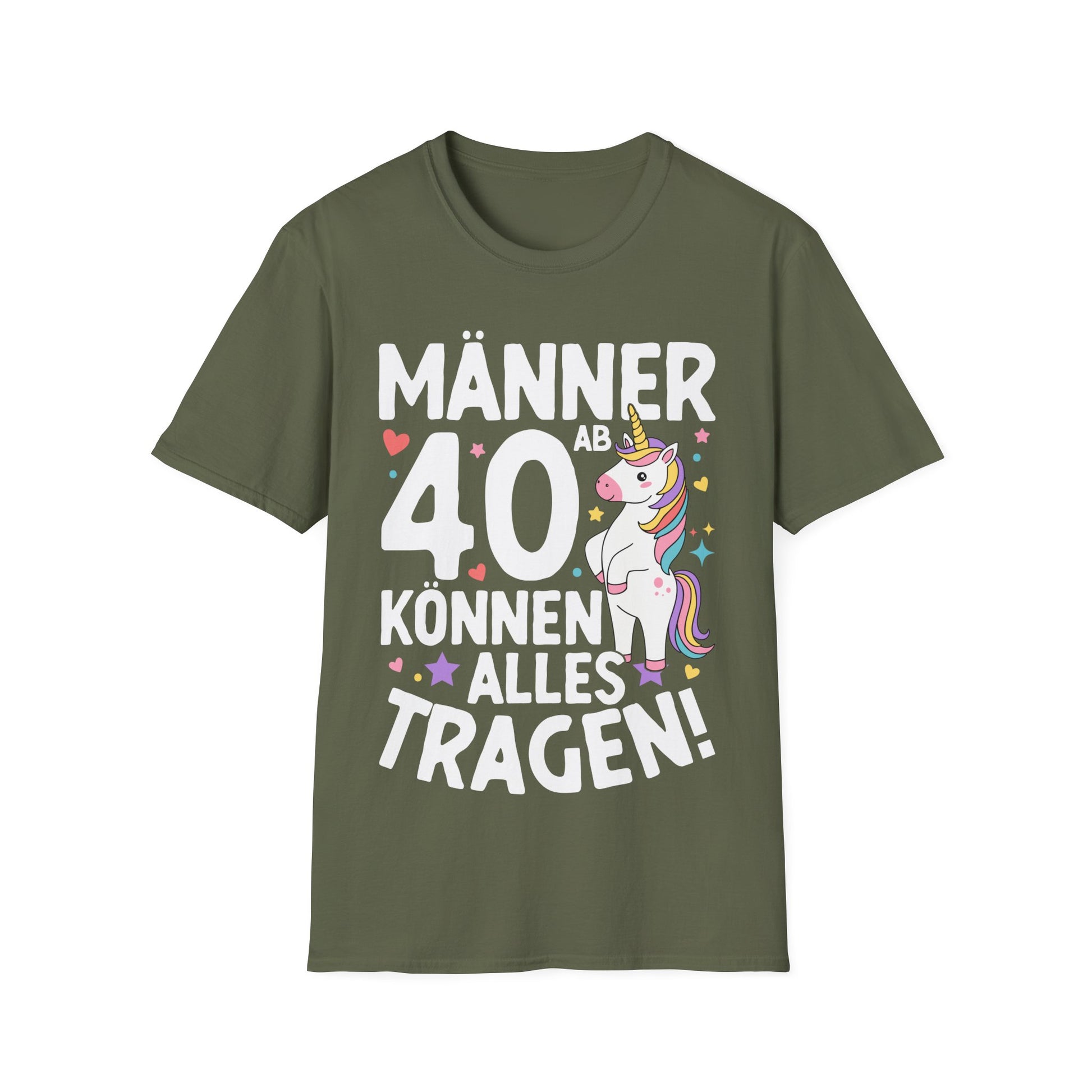Lustiges Männer T-Shirt 40. Geburtstag mit Einhorn Motiv und Spruch