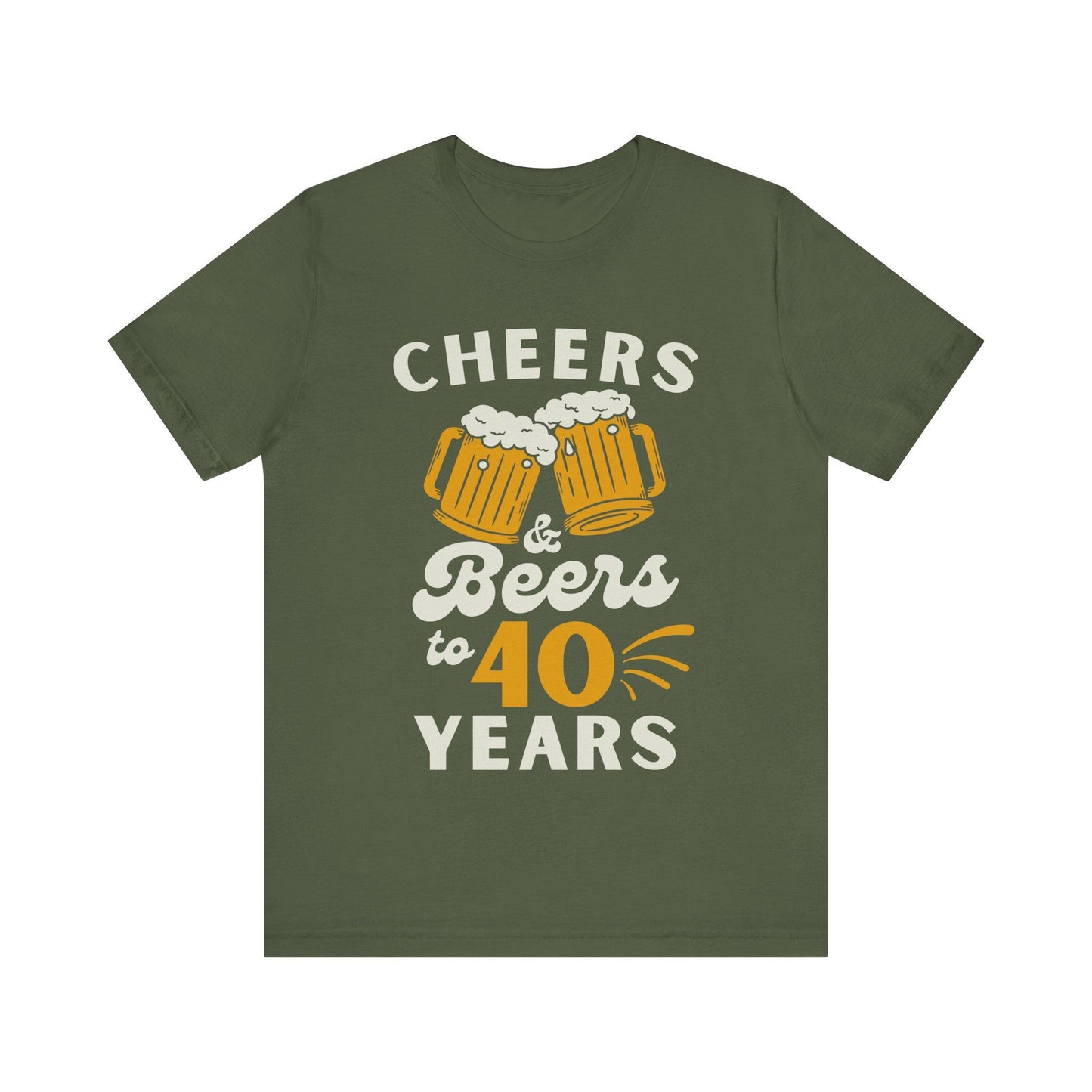 T-Shirt mit Aufdruck 'Cheers and Beers to 40 Years' – lustiges Geburtstagsshirt für Männer oder Frauen