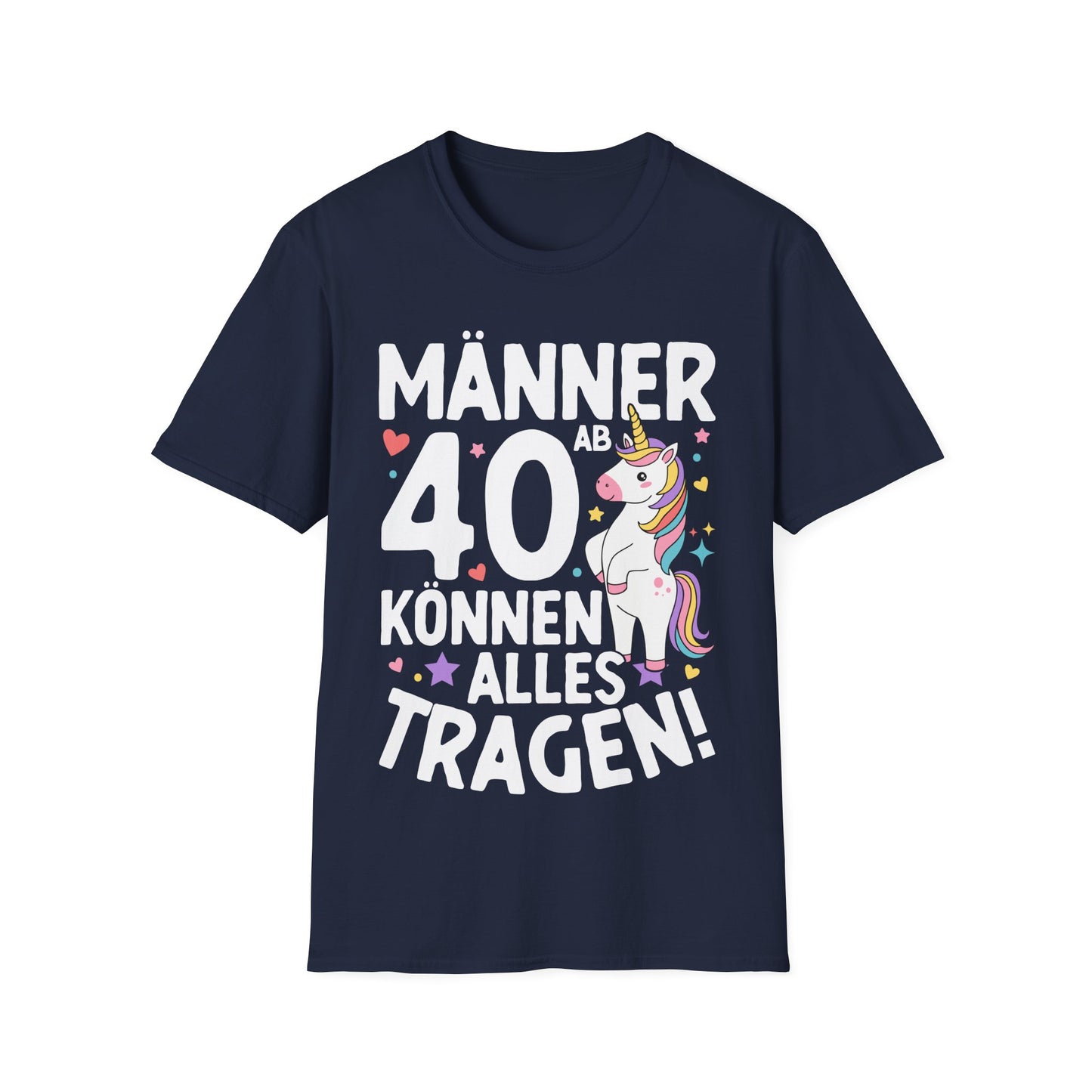 Lustiges Männer T-Shirt 40. Geburtstag mit Einhorn Motiv und Spruch