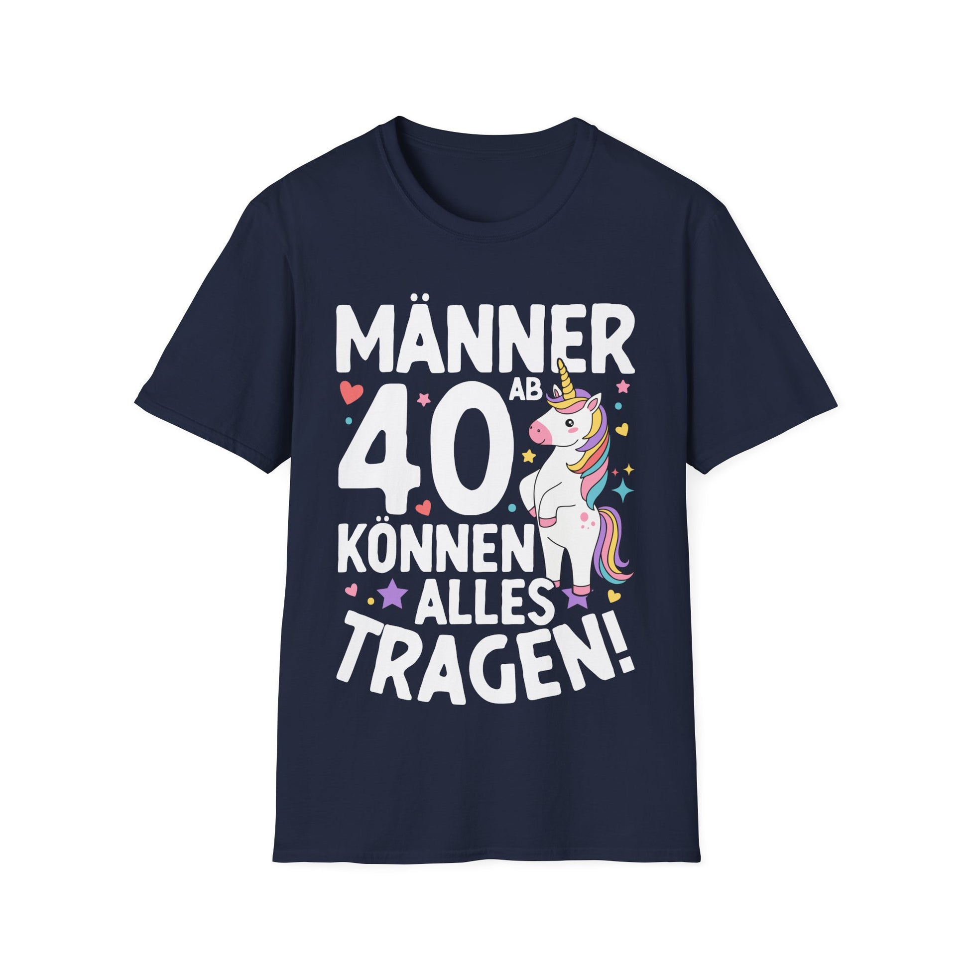 Lustiges Männer T-Shirt 40. Geburtstag mit Einhorn Motiv und Spruch