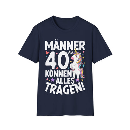 Lustiges Männer T-Shirt 40. Geburtstag mit Einhorn Motiv und Spruch