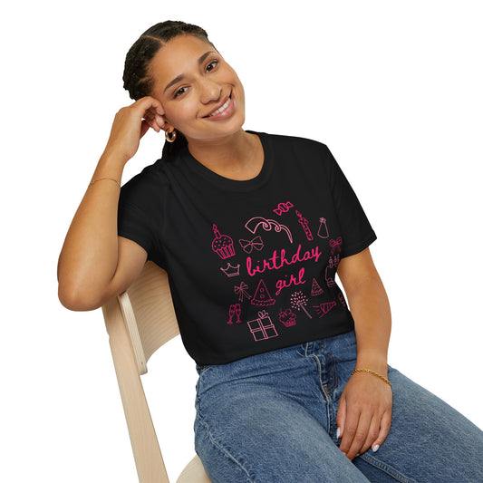 Frau trägt schwarzes „Birthday Girl“ Unisex T-Shirt mit rosa Aufdruck – Geburtstags-Shirt für Frauen

Frau sitzt und trägt schwarzes „Birthday Girl“ Unisex T-Shirt – Lustiges Geburtstags-Outfit