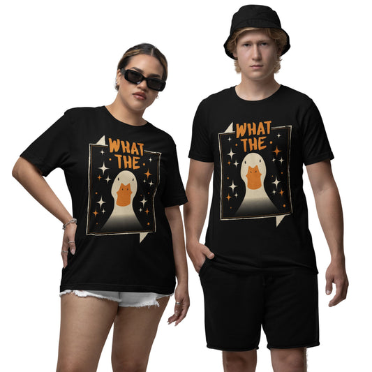 Unisex T-Shirt mit Entenmotiv & Spruch 'What The Duck?' – lustiges Funshirt mit Humor für Alltag & Freizeit