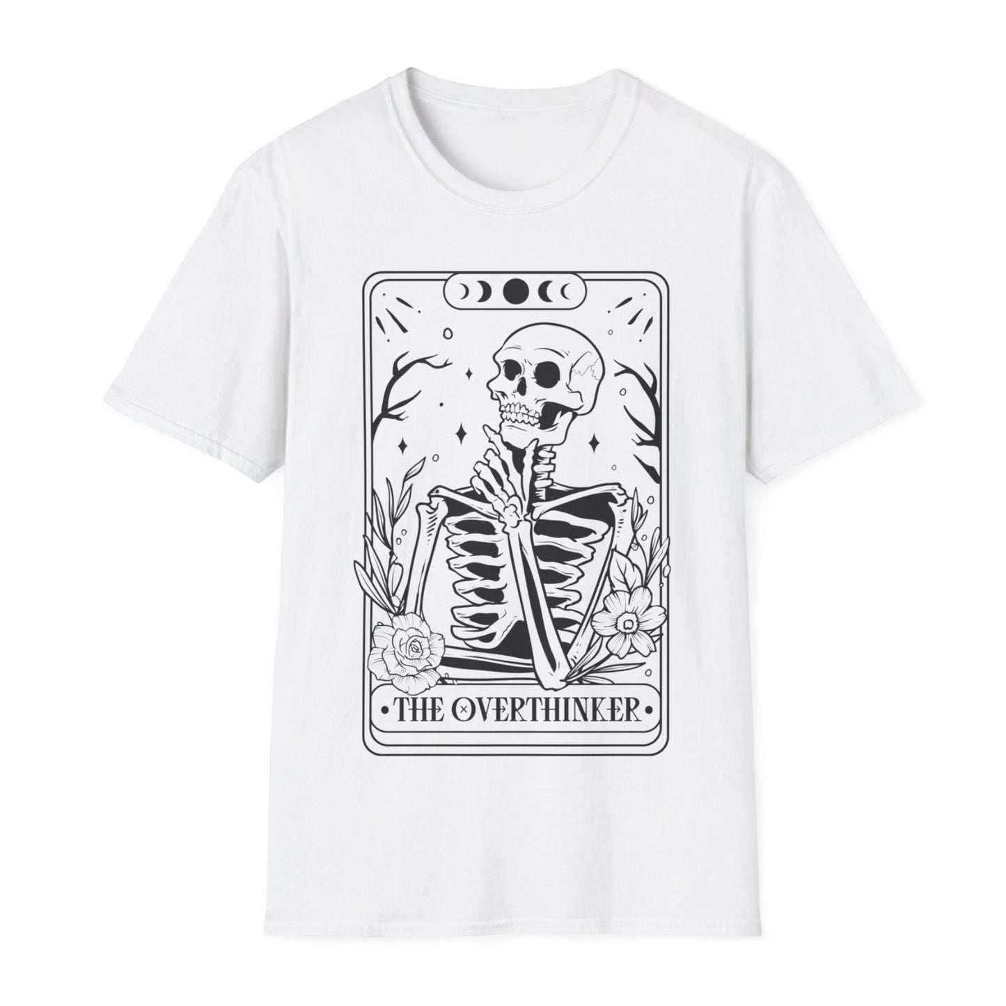 The Overthinker Tarot T-Shirt – Unisex Skelett Design im mystischen Stil, perfekt für Grübler und Spirituelle