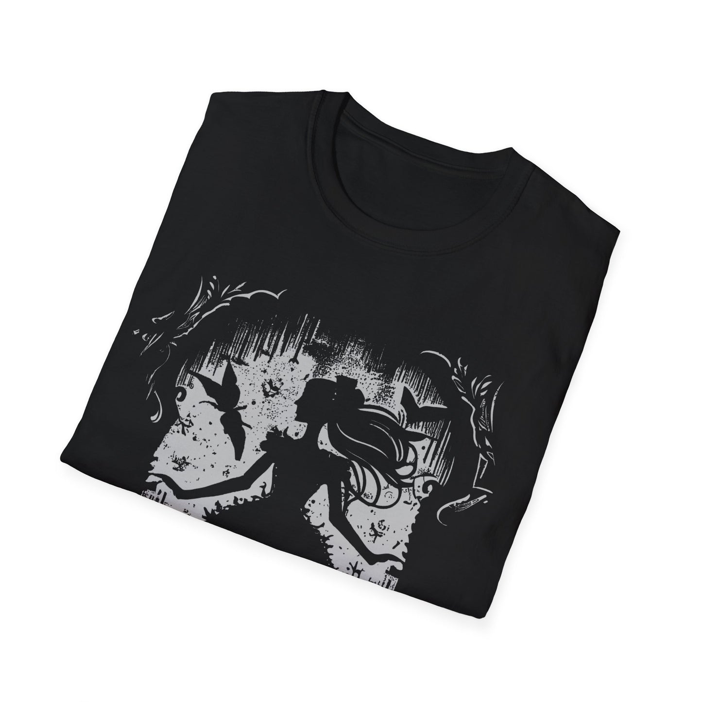 Gothic T-Shirt mit Aufdruck ‚Choose Happy‘ – schwarzes Unisex Shirt mit positiver Botschaft in düsterem Design