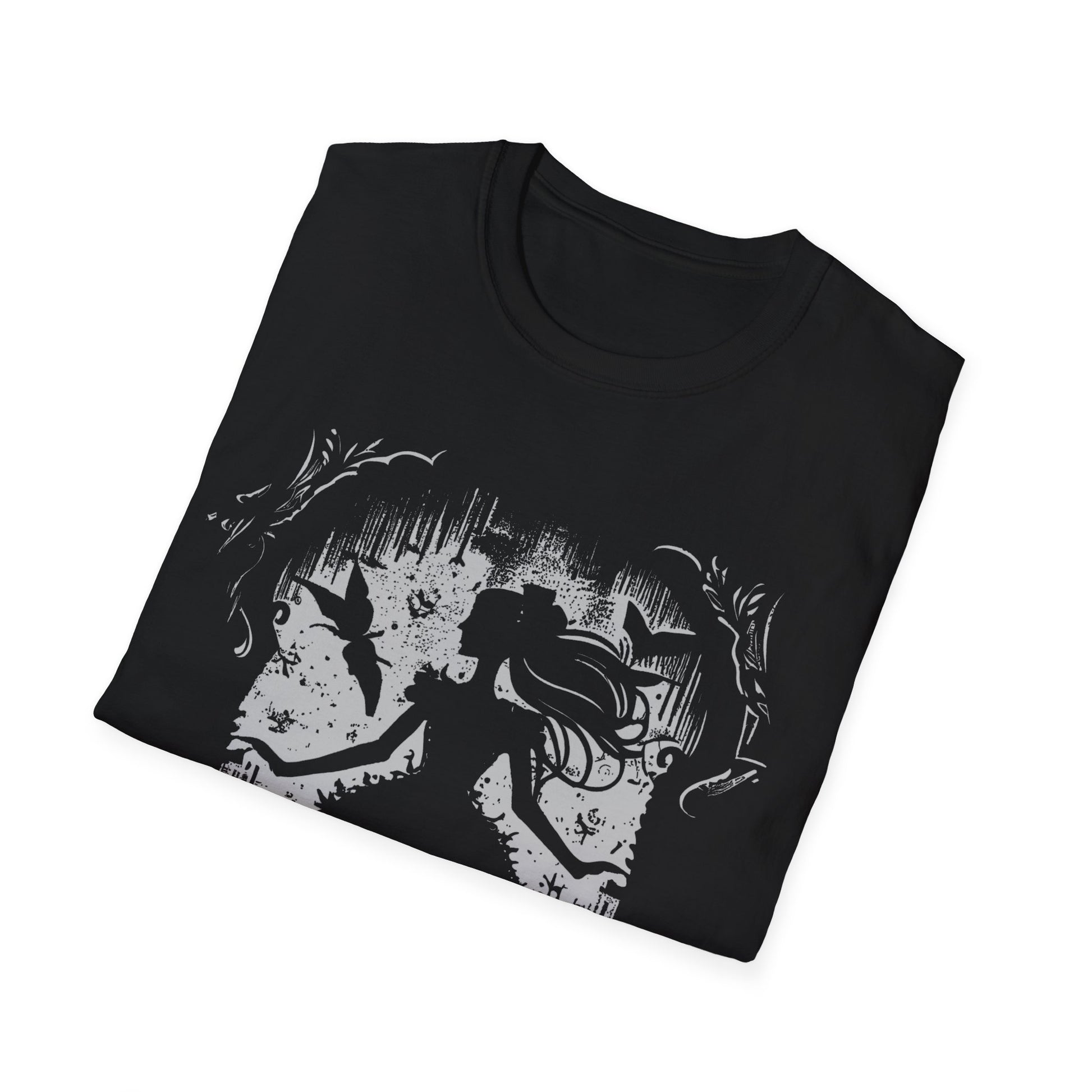 Gothic T-Shirt mit Aufdruck ‚Choose Happy‘ – schwarzes Unisex Shirt mit positiver Botschaft in düsterem Design