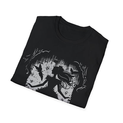 Gothic T-Shirt mit Aufdruck ‚Choose Happy‘ – schwarzes Unisex Shirt mit positiver Botschaft in düsterem Design