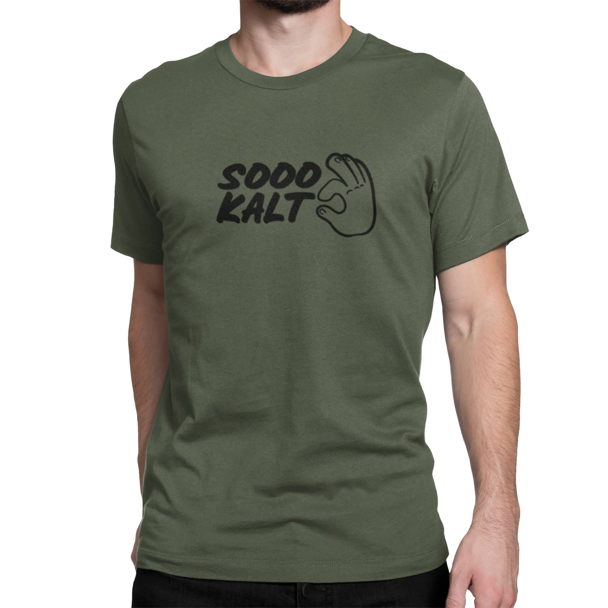 T-Shirt mit Spruch 'Sooo kalt' und Handgeste – minimalistisches Meme- und Insider-Humor-Shirt