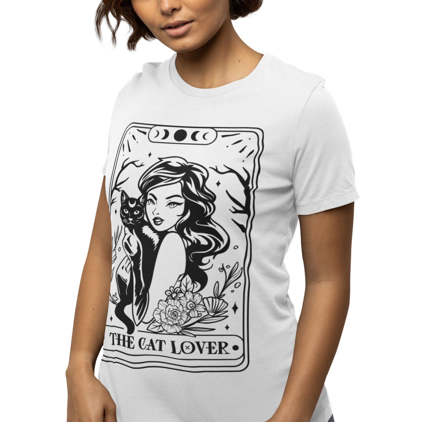 Cat Lover T-Shirt – Unisex Tarot Design mit mystischer Katze, ideal für spirituelle Katzenfreundinnen