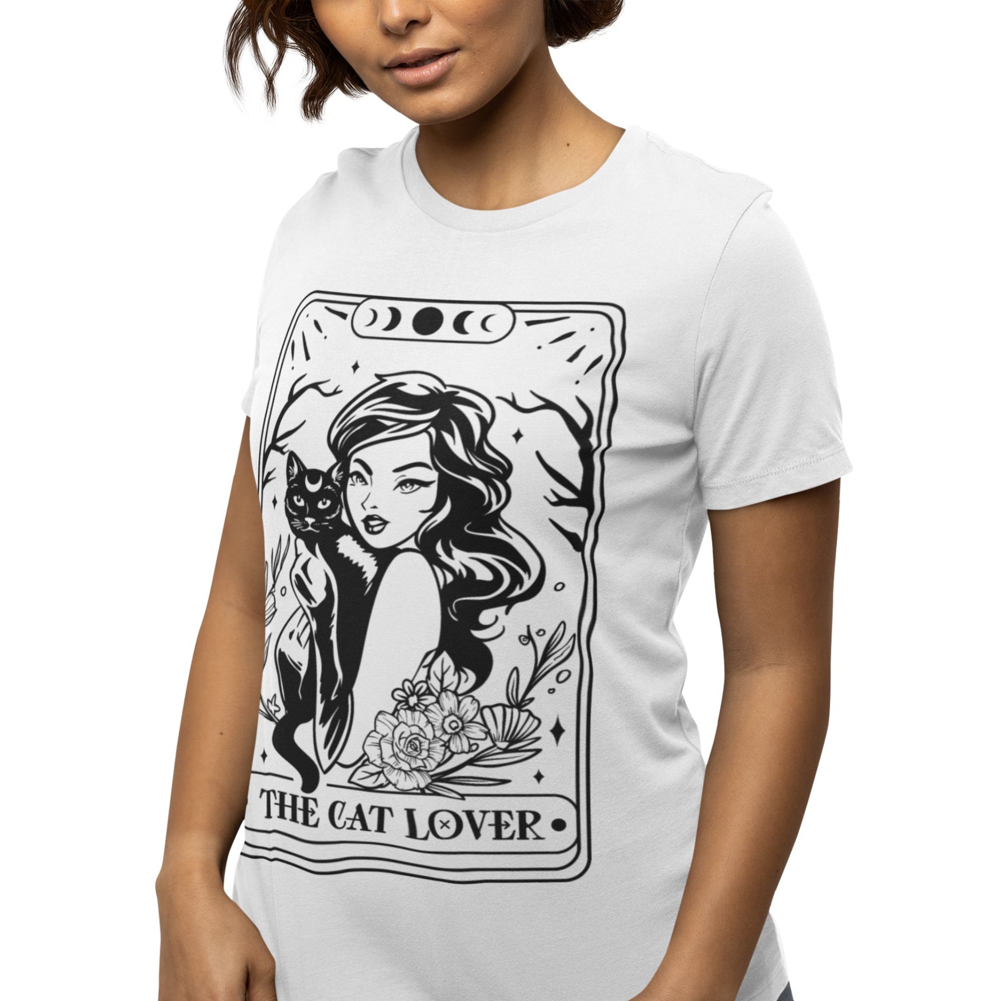 Cat Lover T-Shirt – Unisex Tarot Design mit mystischer Katze, ideal für spirituelle Katzenfreundinnen