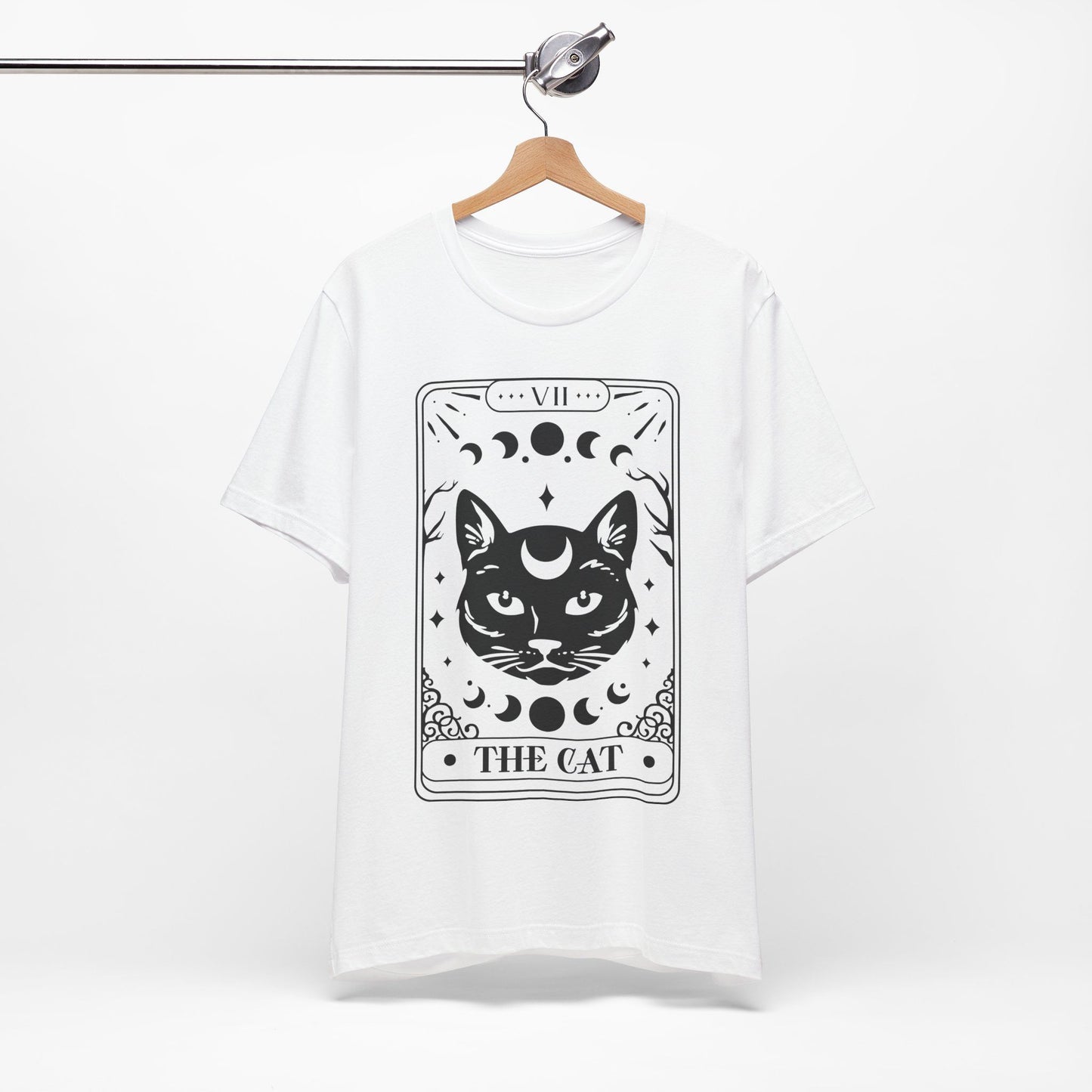 T-Shirt mit Tarotkarten-Motiv 'The Cat' – mystisches Shirt mit Katze im okkulten Stil