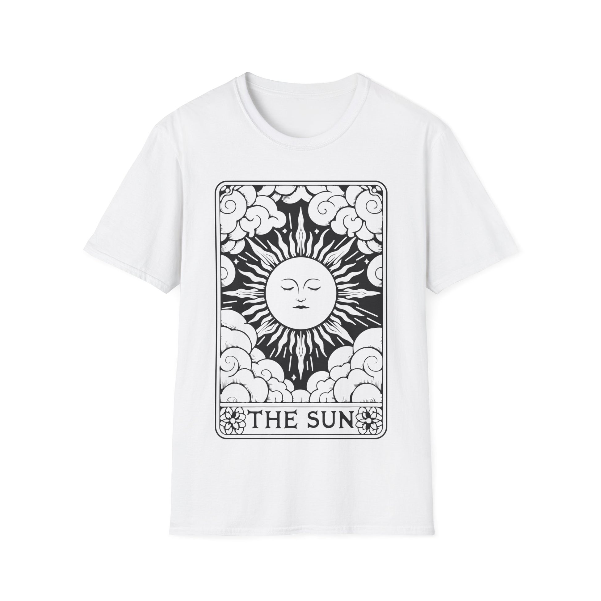 The Sun Tarot T-Shirt – Unisex Shirt mit mystischem Sonnenmotiv im Tarotkarten-Stil“