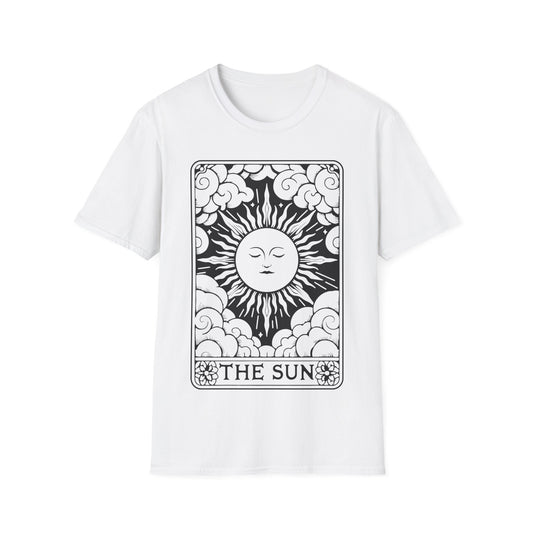 The Sun Tarot T-Shirt – Unisex Shirt mit mystischem Sonnenmotiv im Tarotkarten-Stil“